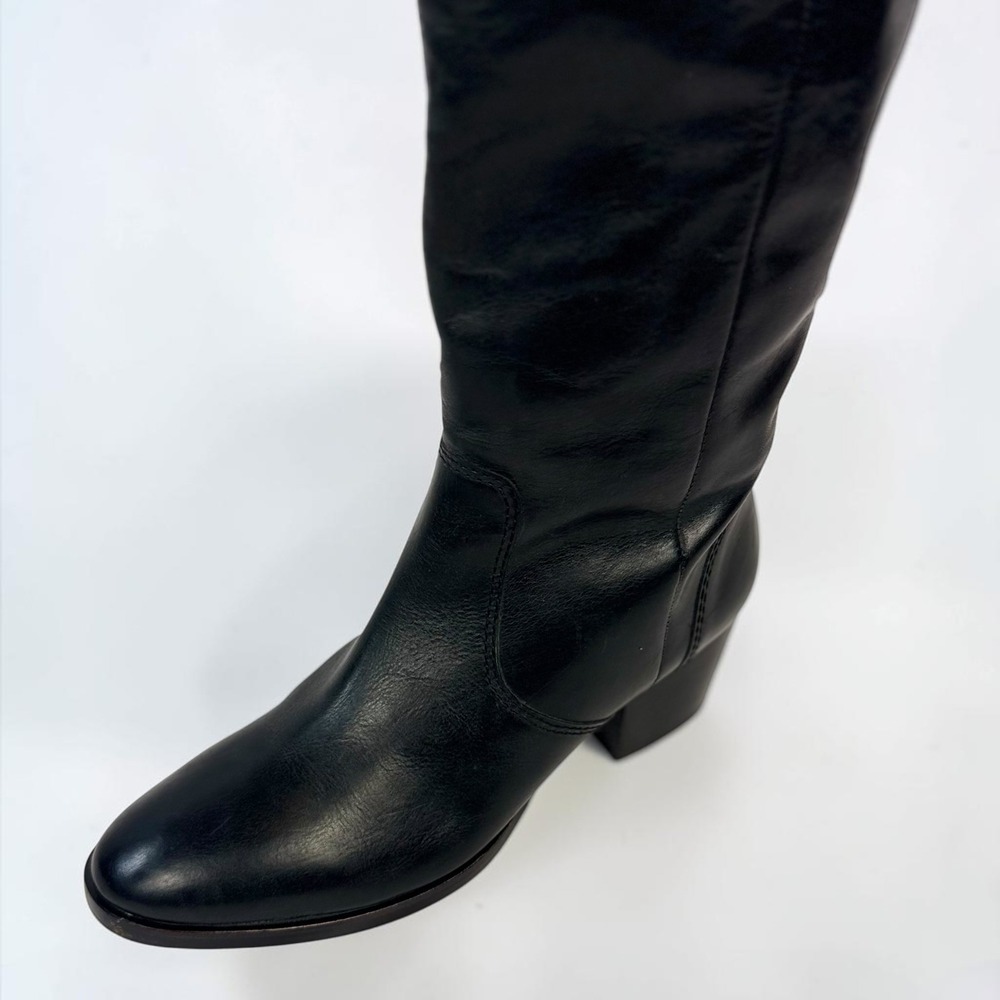 Frye Clara OTK Over The Knee Black Leather Boots Womens 8.5M - Picture 9 of 14